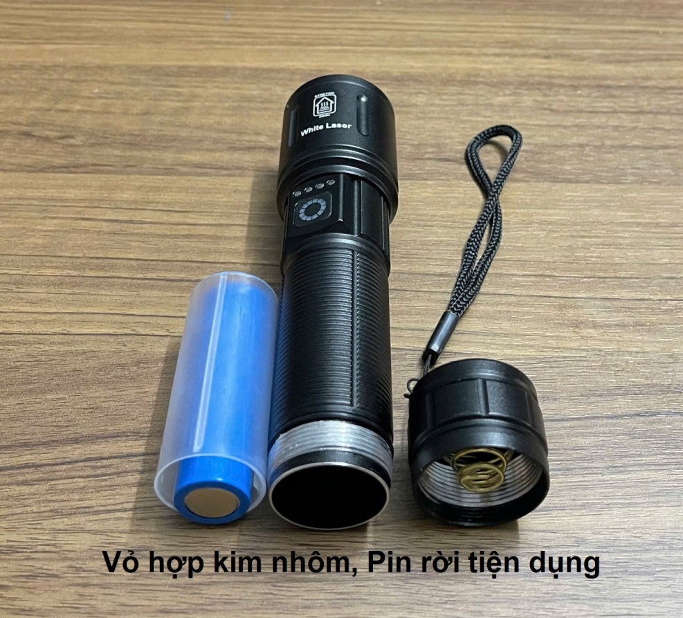 Đèn pin vỏ nhôm pin rời LH606 có Zoom